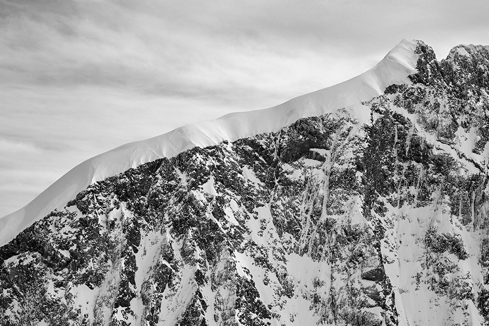 engadin bernina biancograt schnee eis fels schwarzweiss luftaufnahme marcorubin_pix photoworks