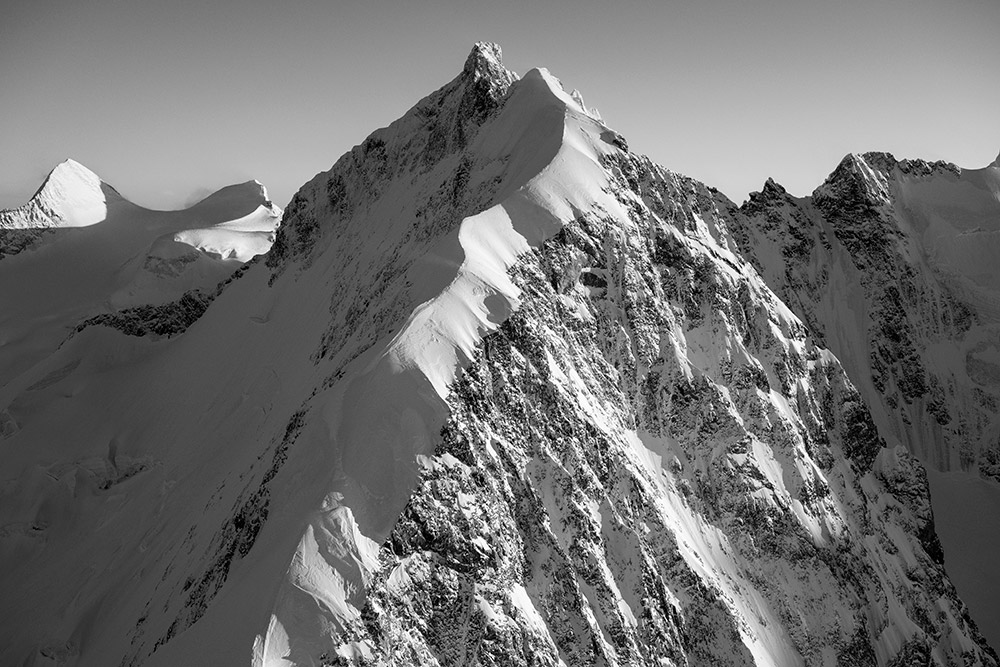 engadin bernina biancograt schnee eis fels schwarzweiss luftaufnahme marcorubin_pix photoworks