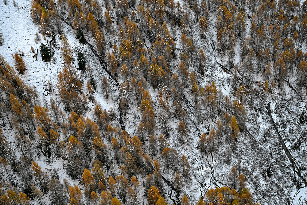 engadin laerchen herbst winter schnee luftaufnahme marcorubin_pix photoworks