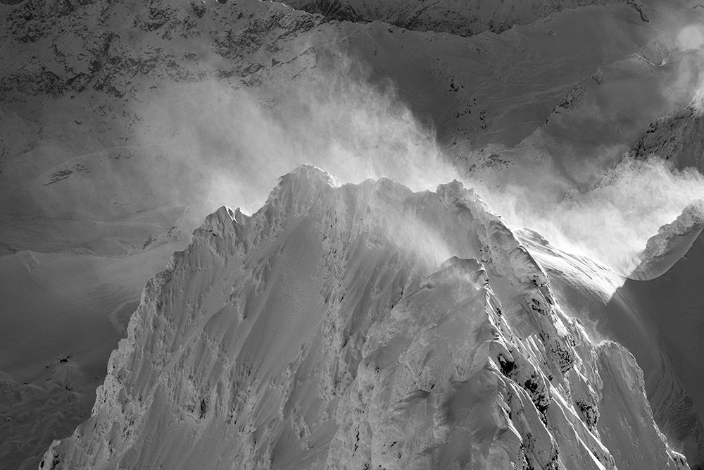 engadin piz scerscen schnee eis wind schwarzweiss luftaufnahme marcorubin_pix photoworks