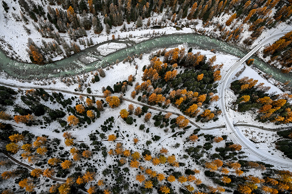 engadin pontresina roseg herbst winter schnee luftaufnahme marcorubin_pix photoworks