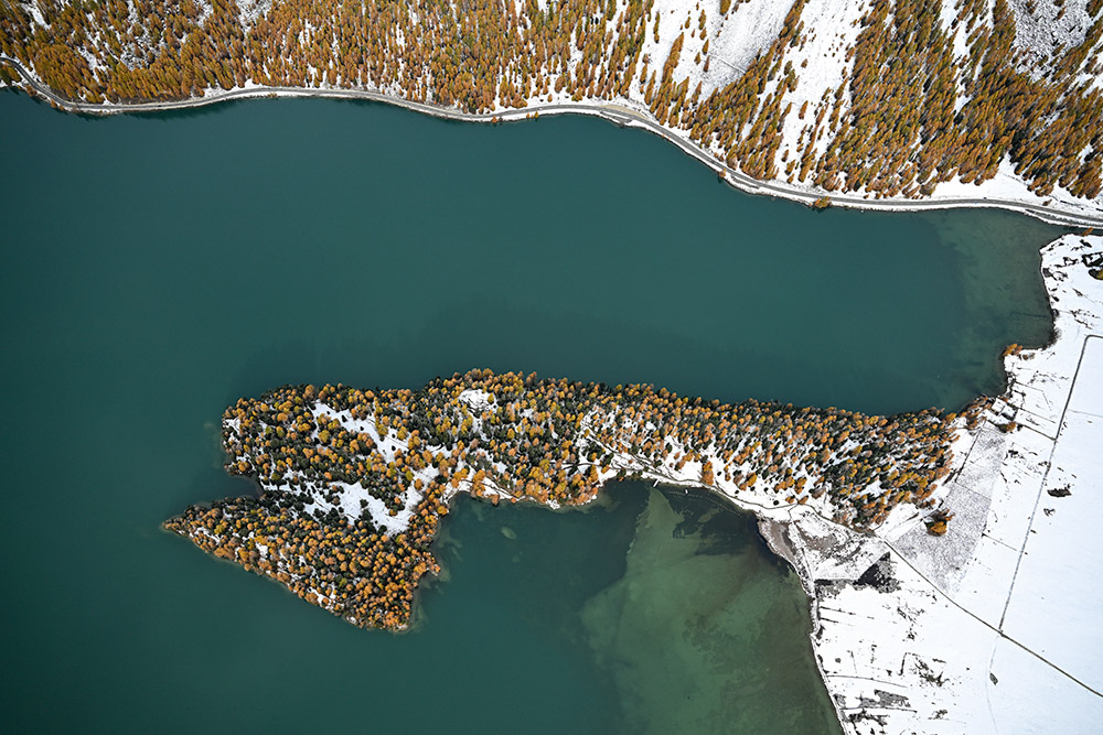 engadin silsersee chaste herbst winter luftaufnahme marcorubin_pix photoworks