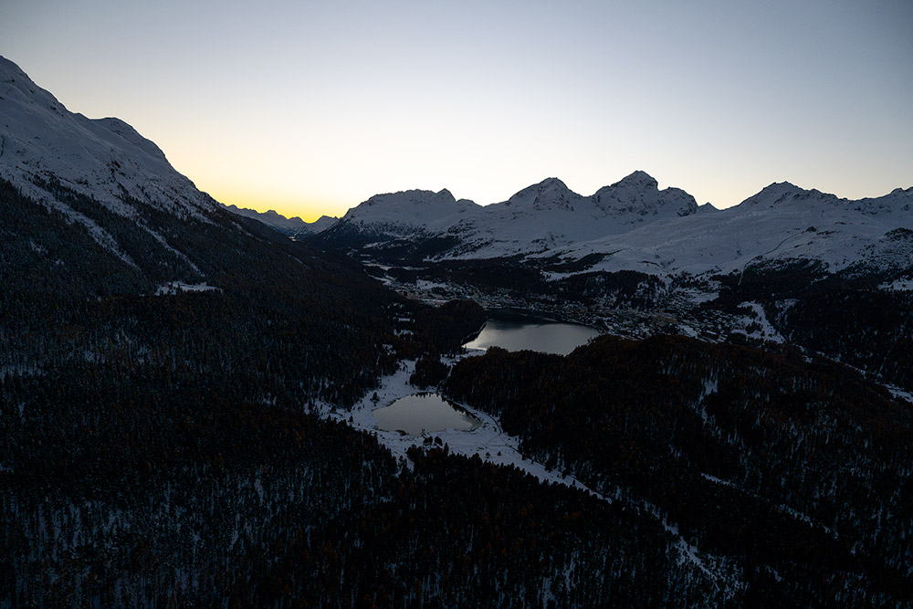 engadin stmoritz stazersee stmoritzersee sonnenuntergang luftaufnahme marcorubin_pix photoworks